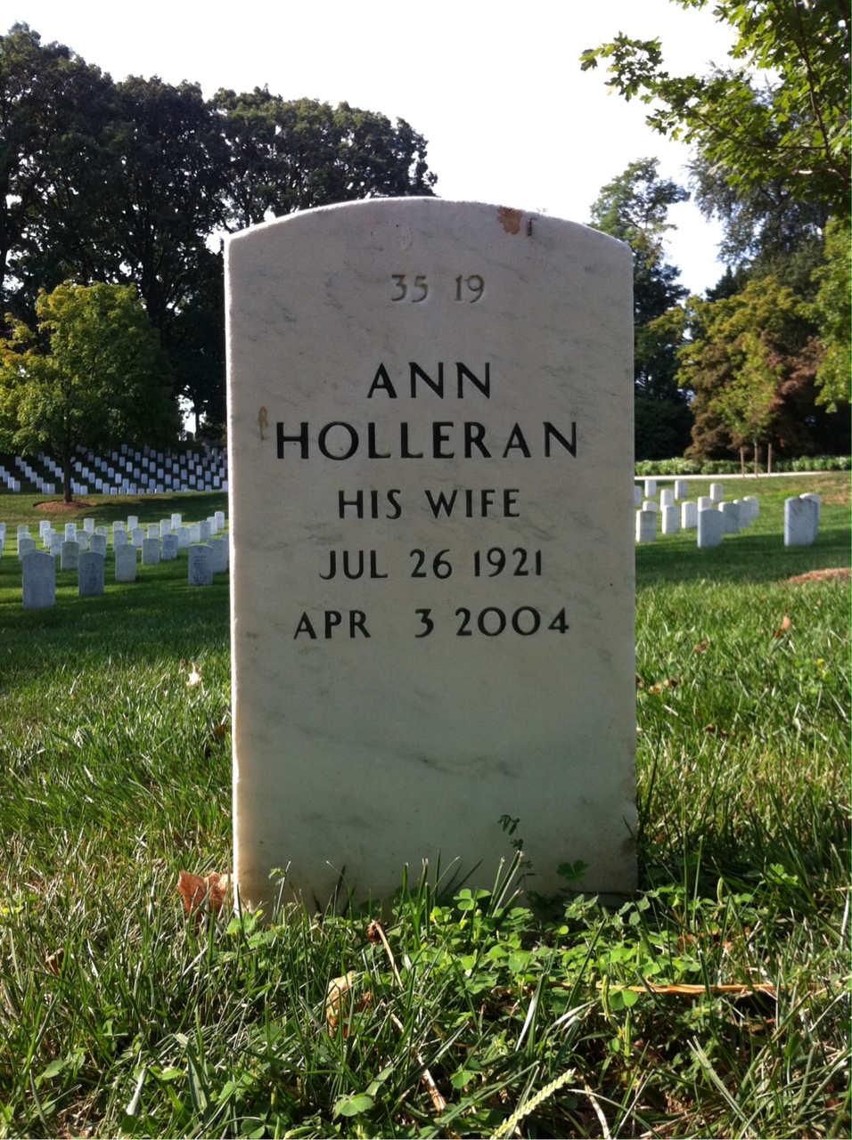 Back of headstone — Allen Morris