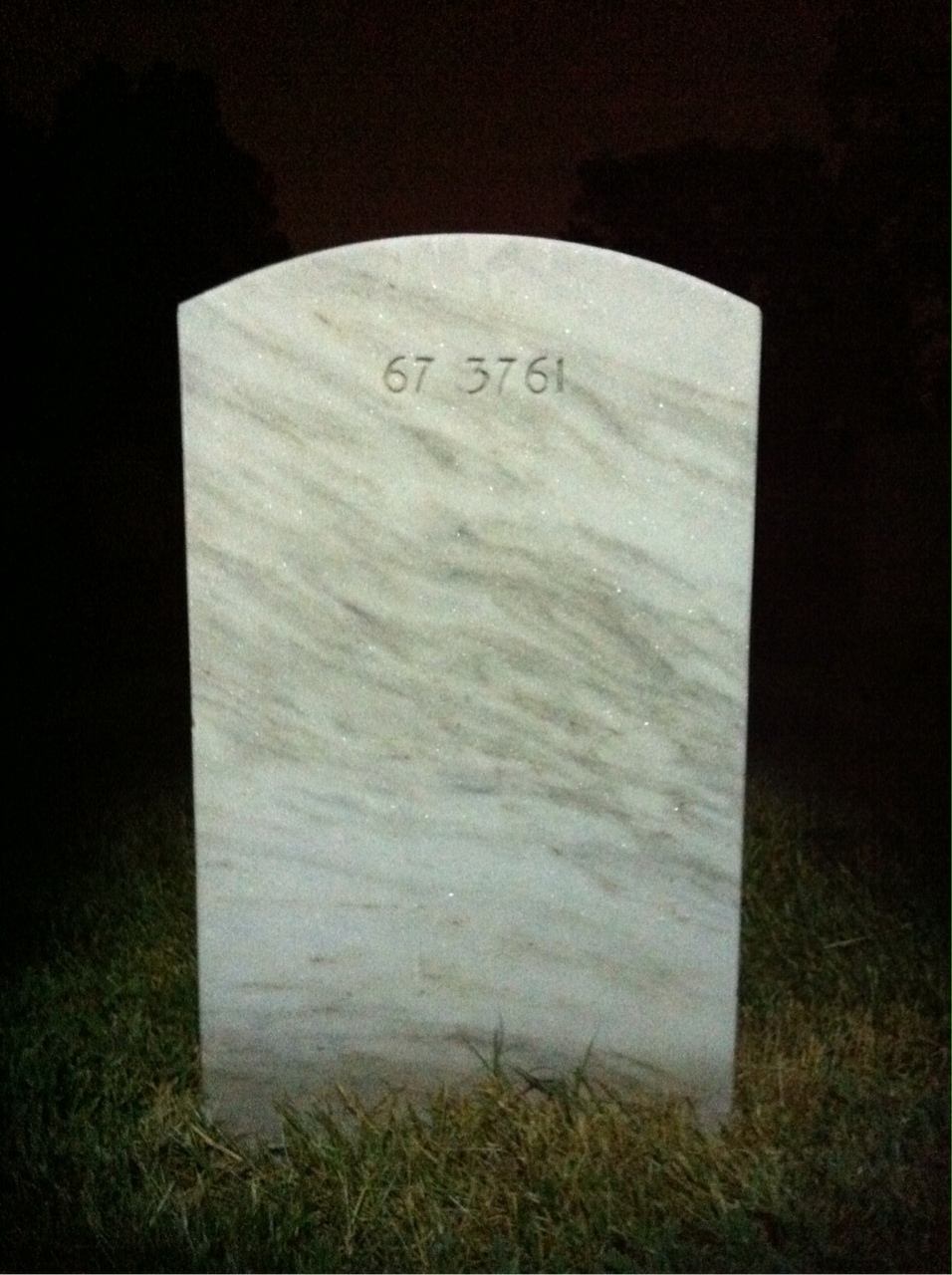 Back of headstone — James Milton