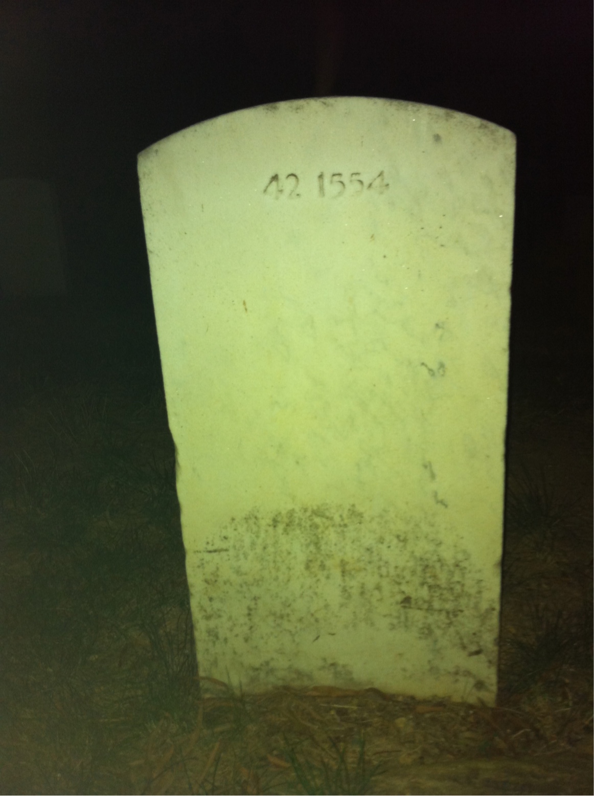 Back of headstone — Frederick Arthur