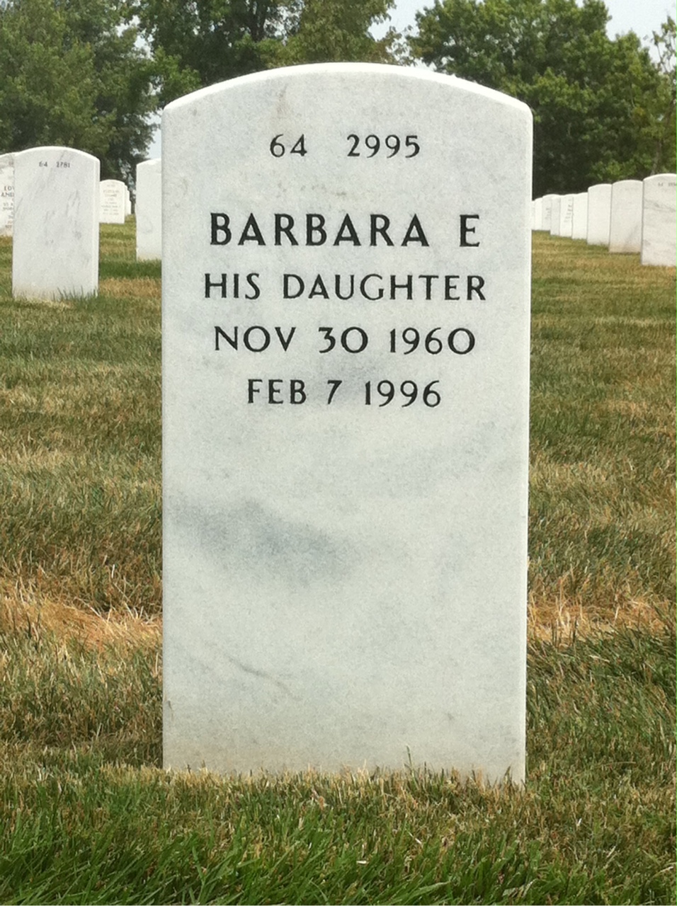 Back of headstone — John Patten