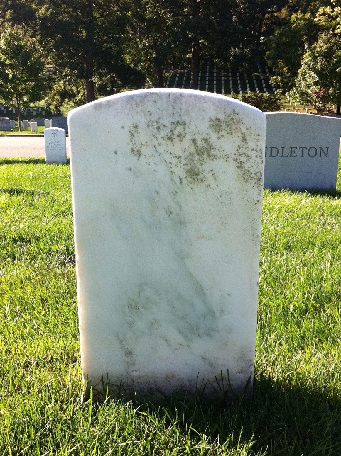 Back of headstone — Charles Minkins