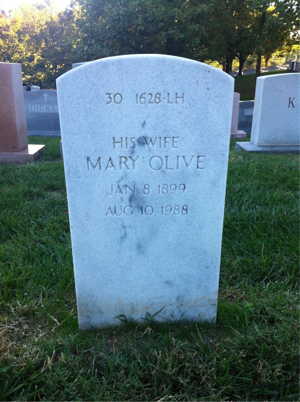 Back of headstone — Norman Ames