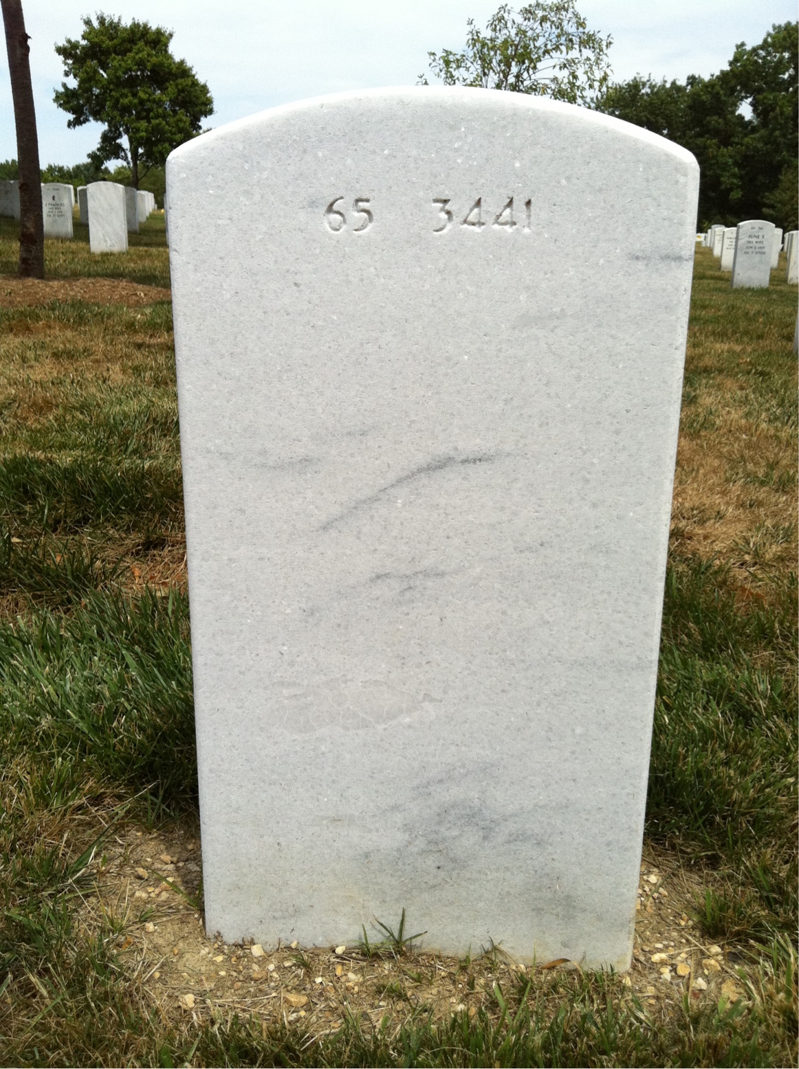 Back of headstone — Willis Mills