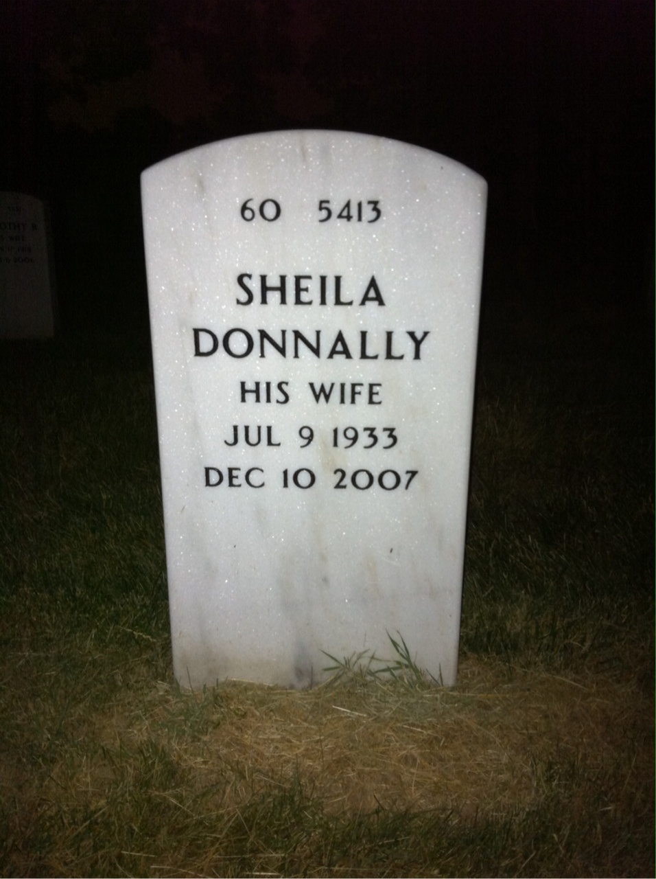Back of headstone — Gerard Noble