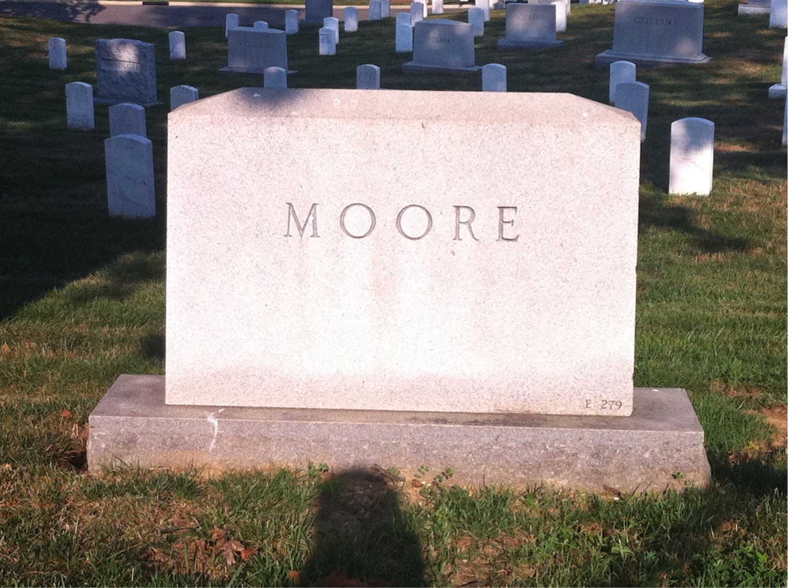 Back of headstone — Charles Moore
