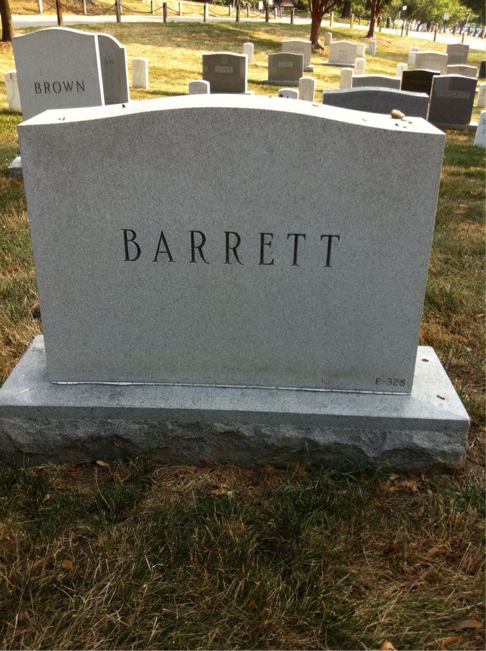 Back of headstone — Elizabeth Barrett