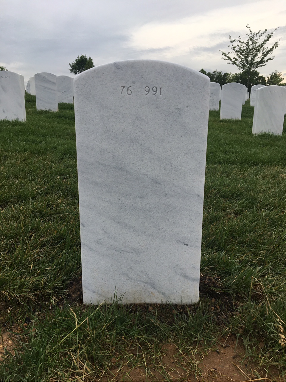 Back of headstone — Carl Francis Metras