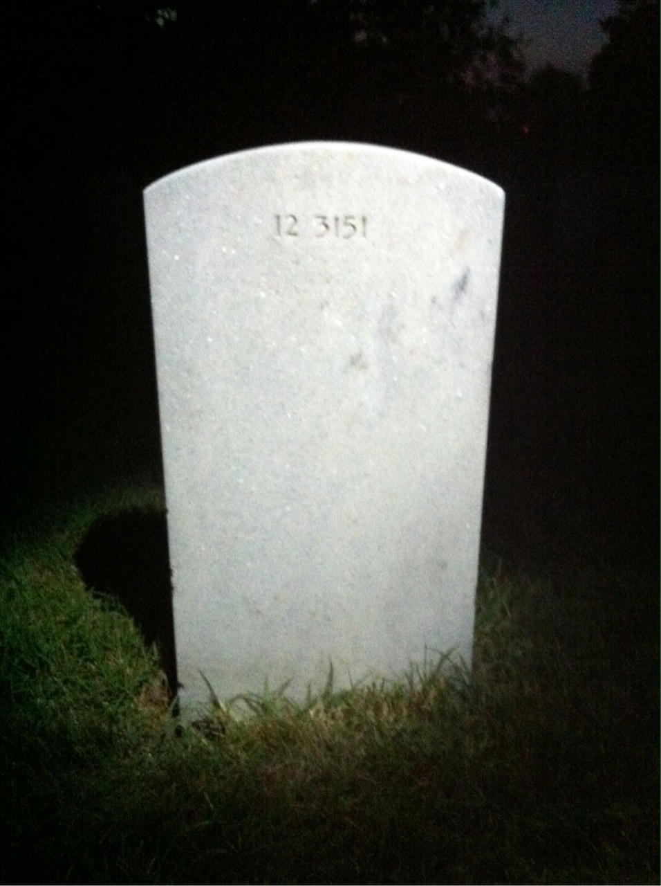 Back of headstone — Ivan Moore