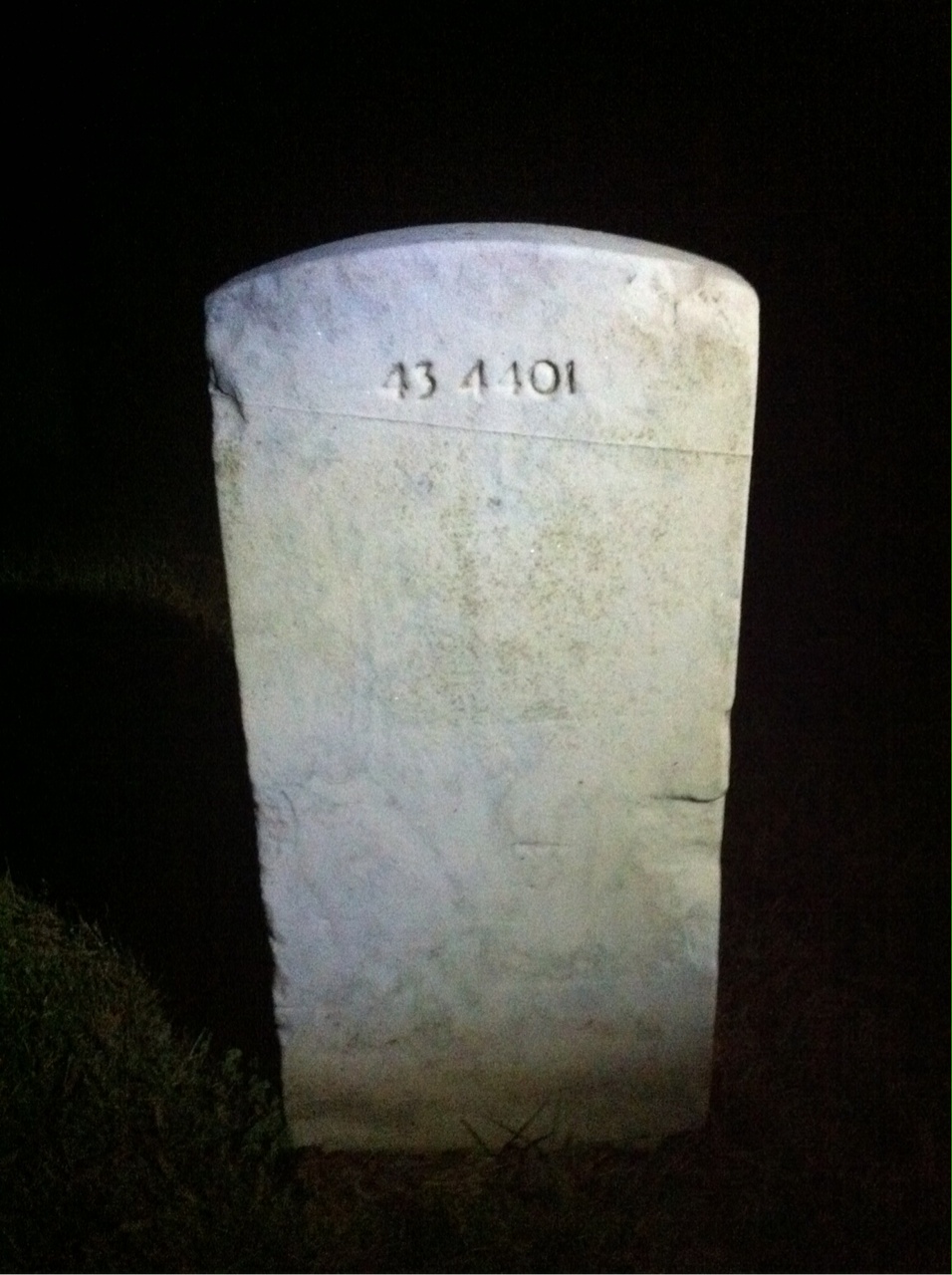 Back of headstone — Louise Contee