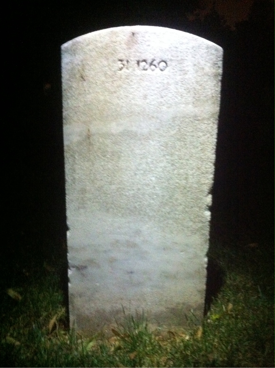 Back of headstone — James Allen
