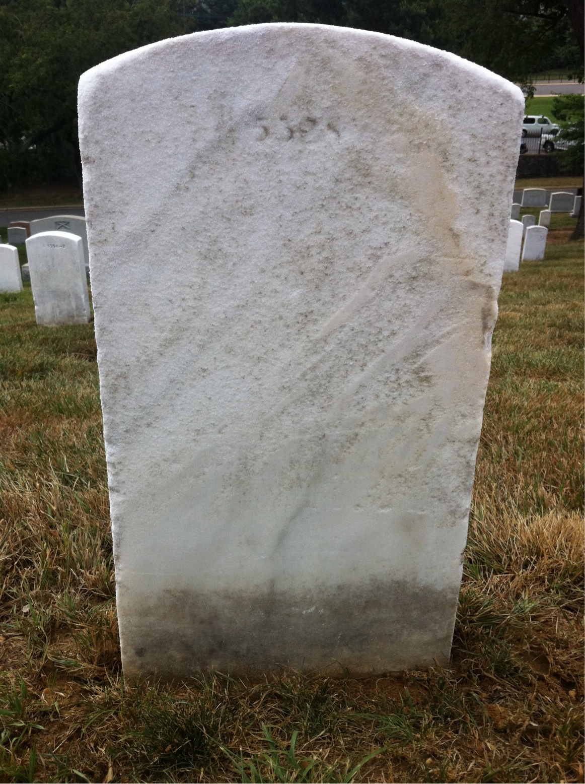 Back of headstone — Ross Miner