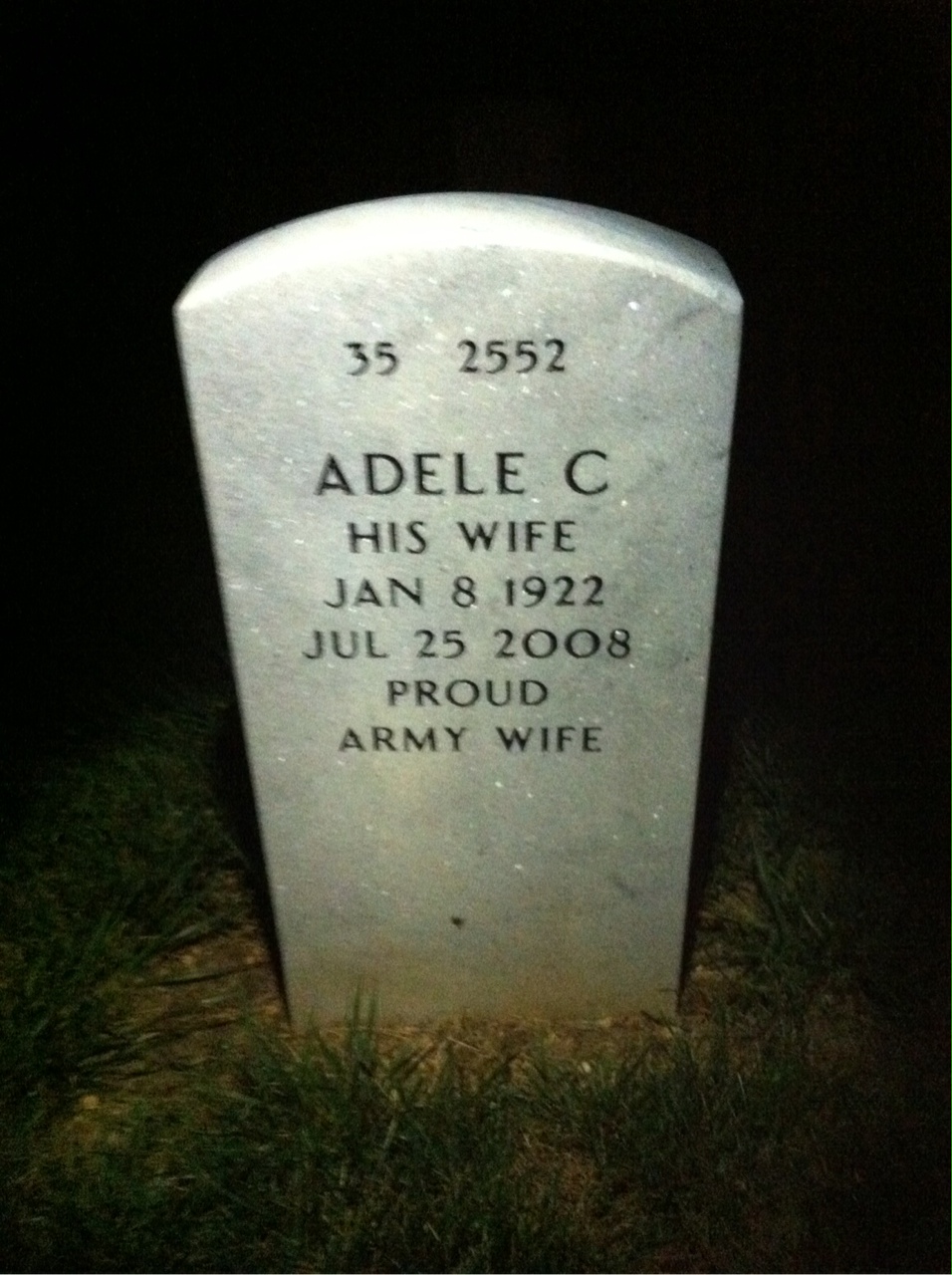 Back of headstone — Harry Ostrander