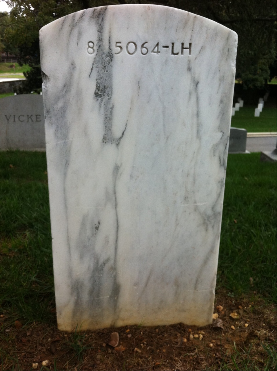 Back of headstone — Neddie Brackett