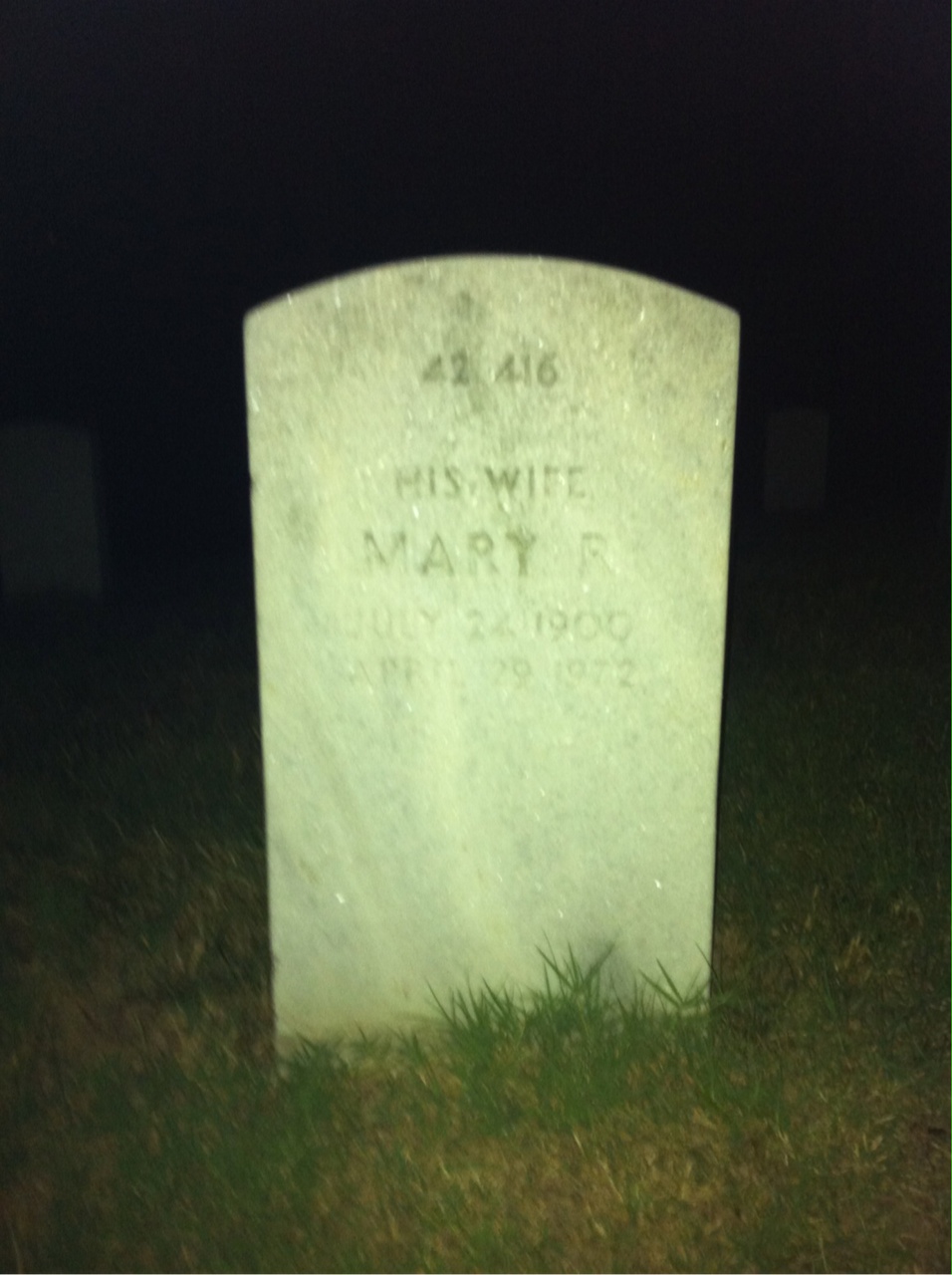 Back of headstone — Mary Murphy