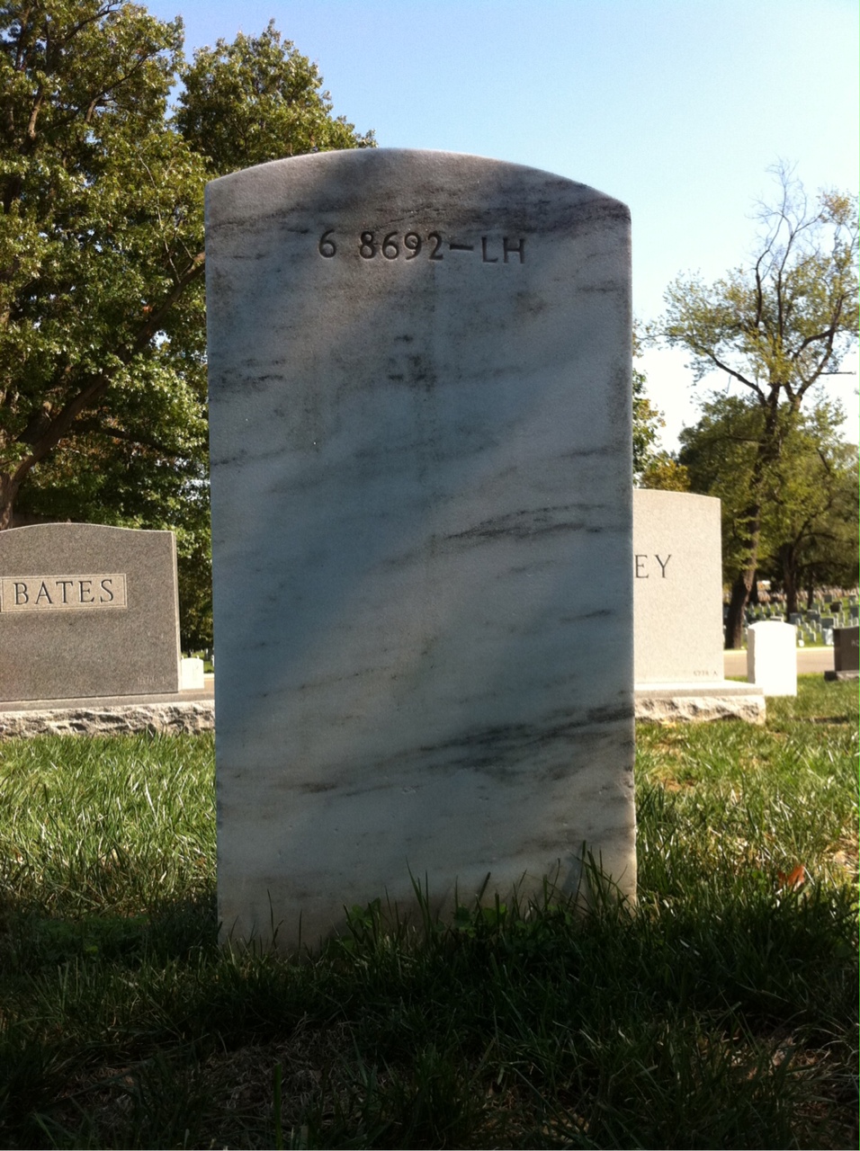 Back of headstone — Margaret Alcure