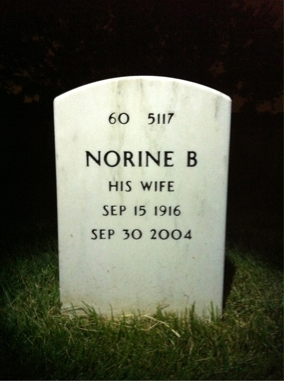 Back of headstone — Charles Bowman