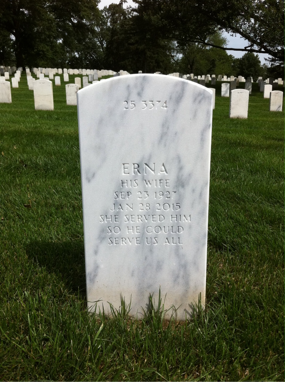 Back of headstone — John Feddish