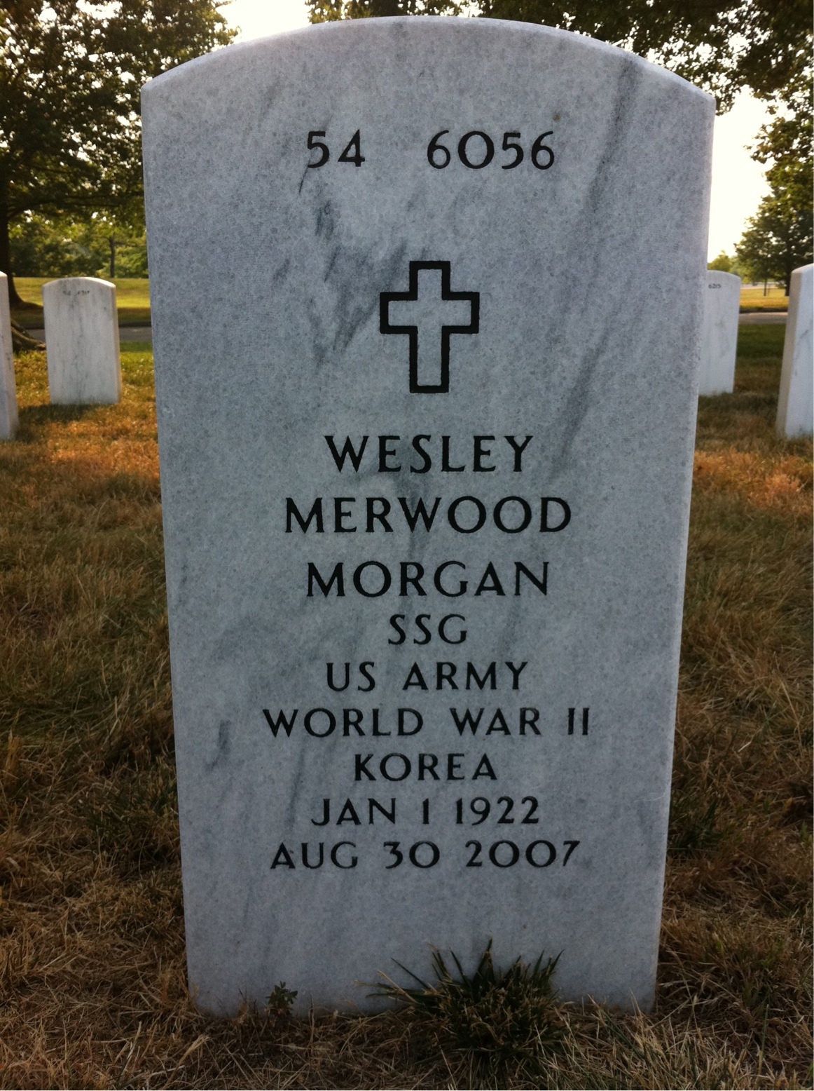 Back of headstone — Virginia Morgan