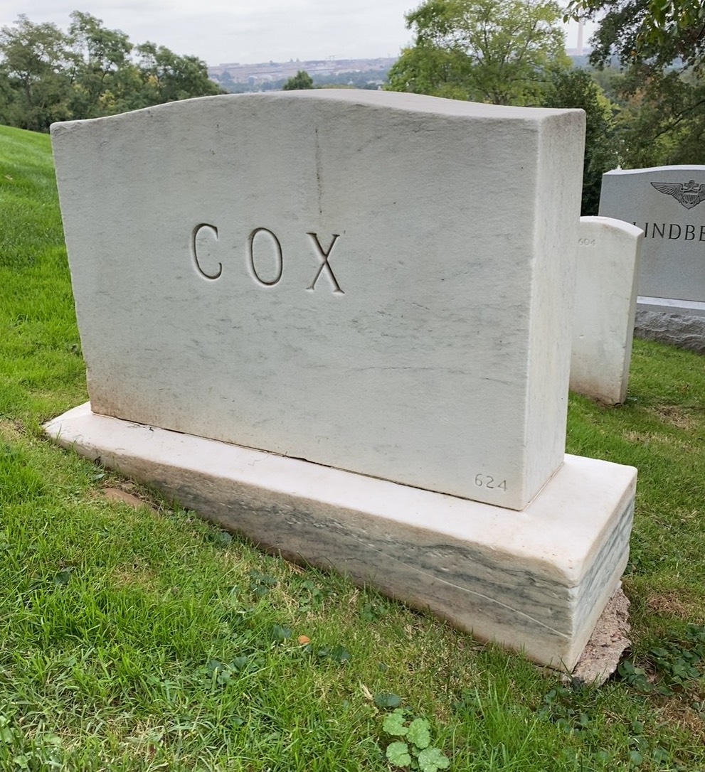 Back of headstone — Don Cox