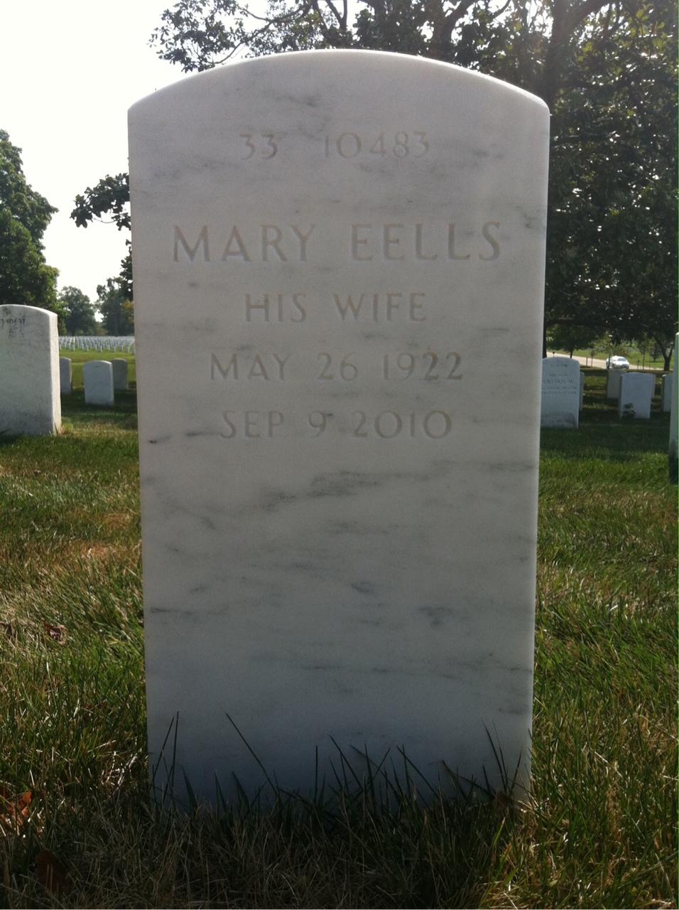 Back of headstone — James Ahern