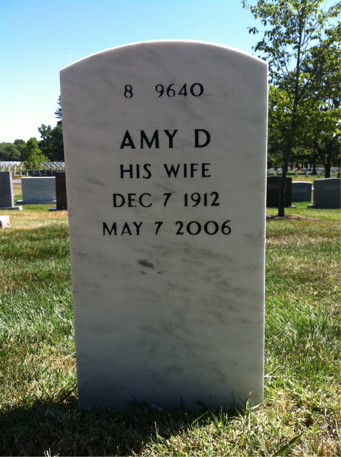 Back of headstone — Herman Goebel