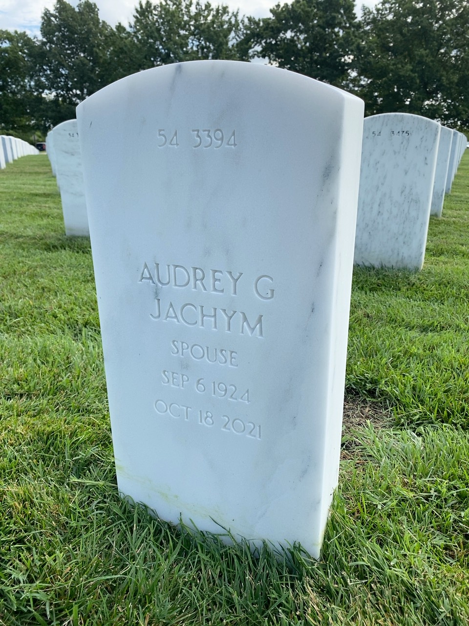 Back of headstone — John Jachym
