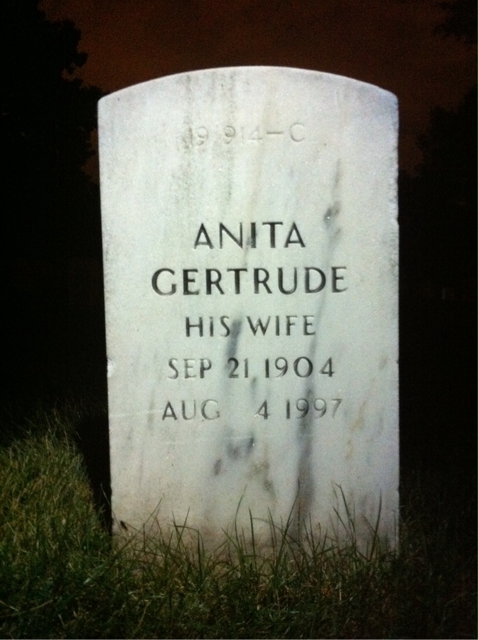 Back of headstone — William Blair
