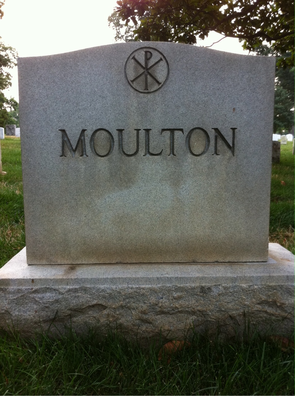 Back of headstone — Hosea Moulton