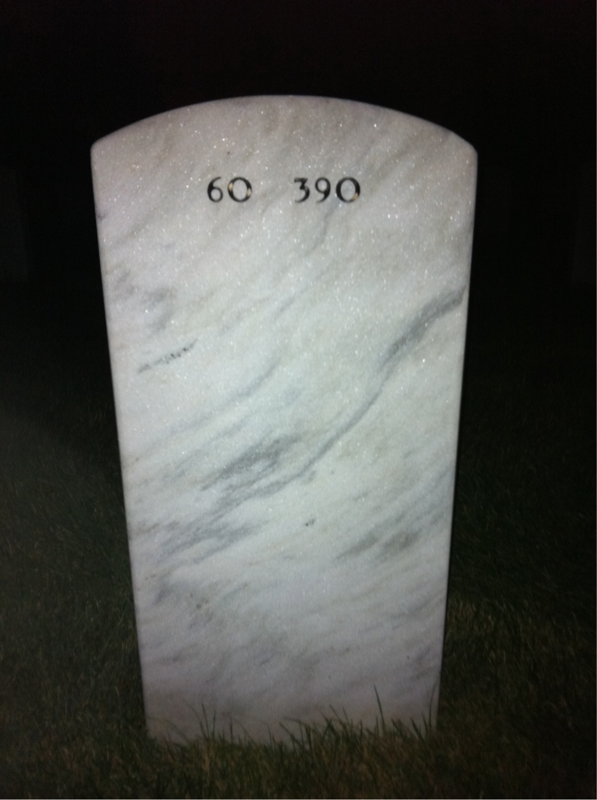 Back of headstone — Charles Mitchell
