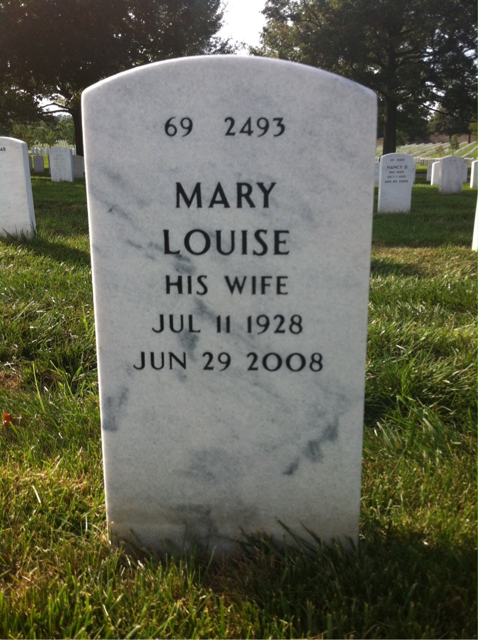 Back of headstone — Harry Greenlee