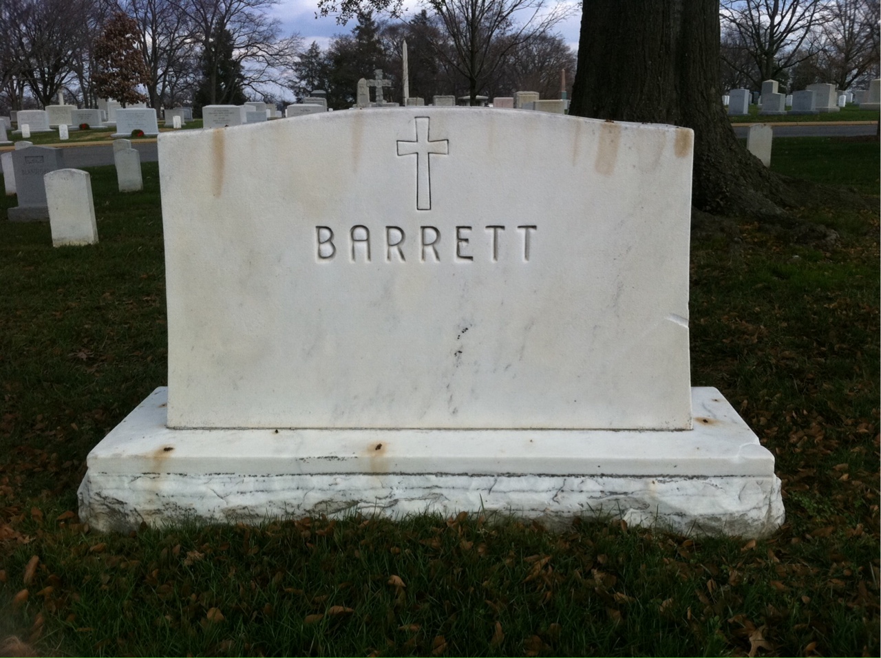 Back of headstone — Alice Barrett