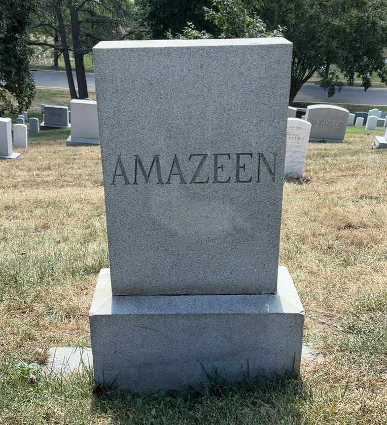 Back of headstone — Charles Amazeen