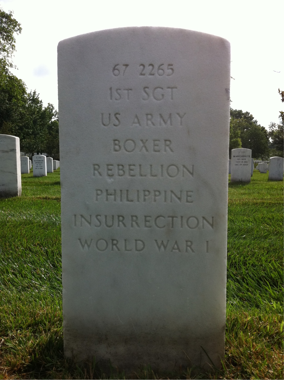 Back of headstone — Edward Emil Holmgren