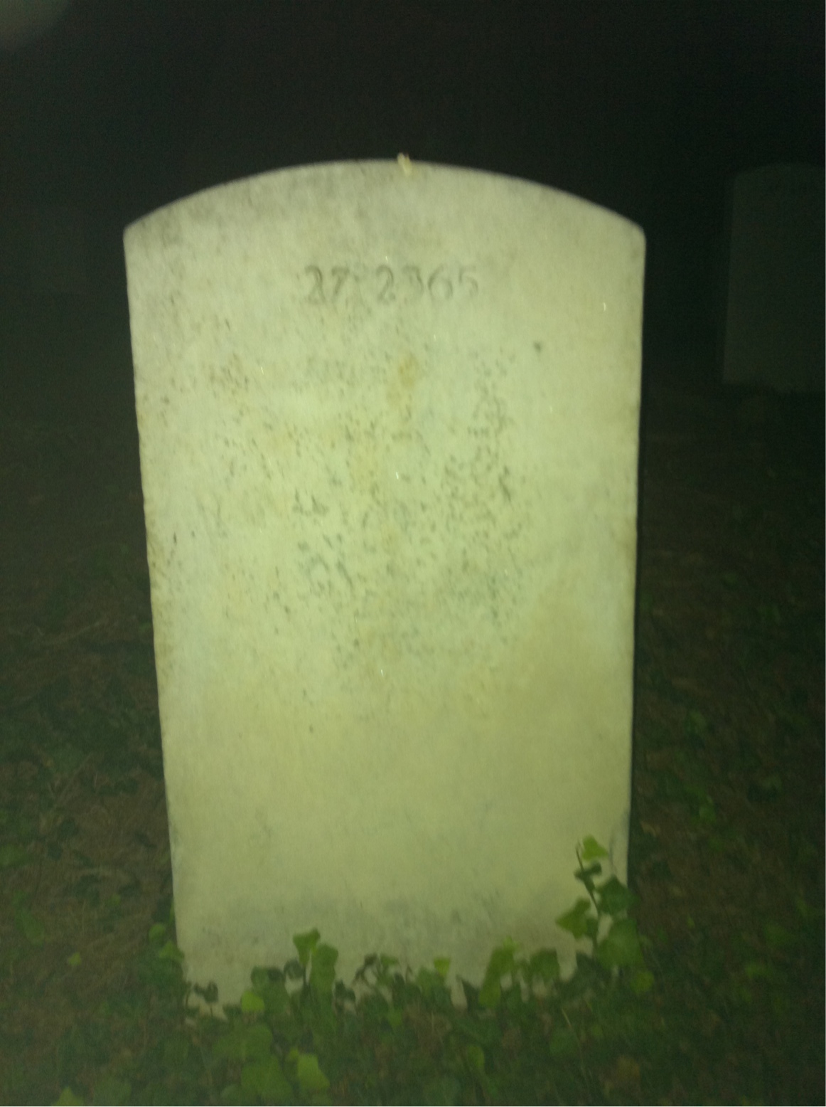 Back of headstone — A Alexander