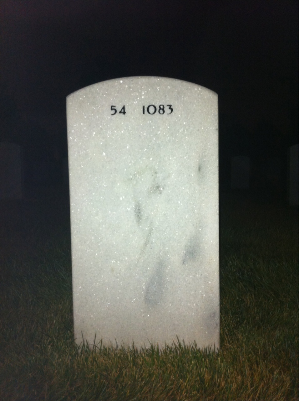 Back of headstone — Monty Johnson