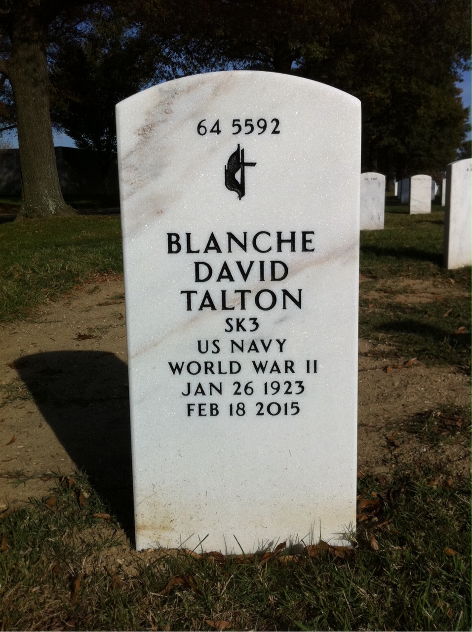 Back of headstone — William Talton