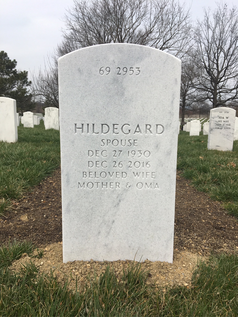 Back of headstone — Edwin Hundertmark
