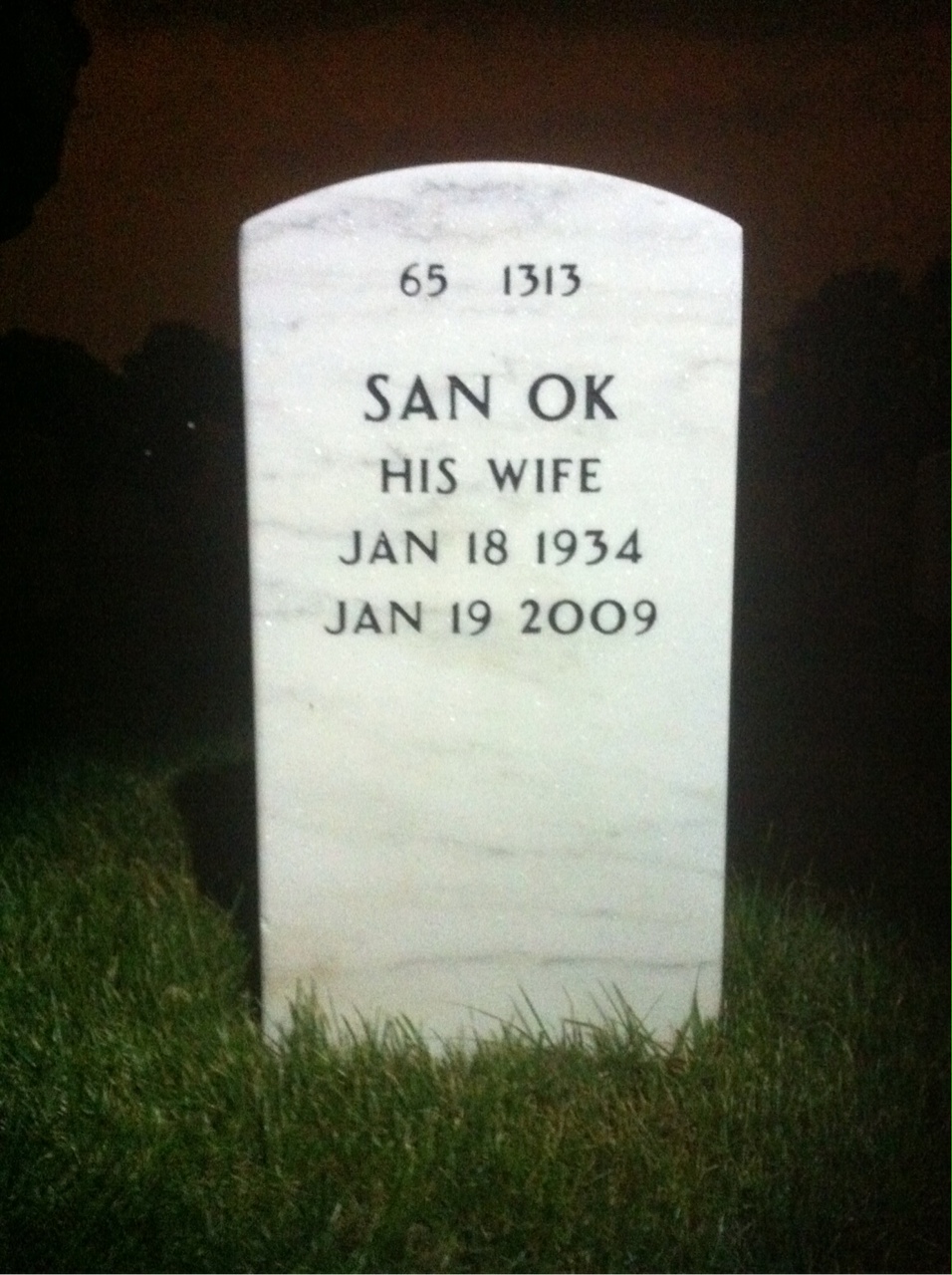 Back of headstone — Oliver Hoeglund