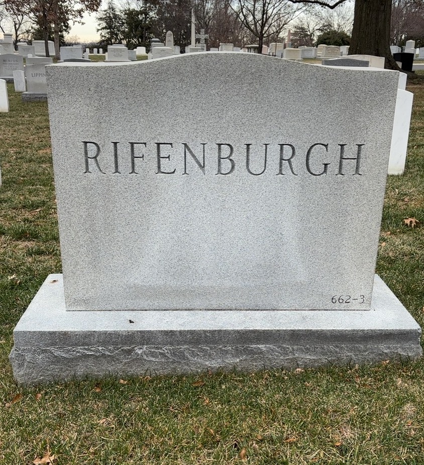 Back of headstone — Edward Rifenburgh