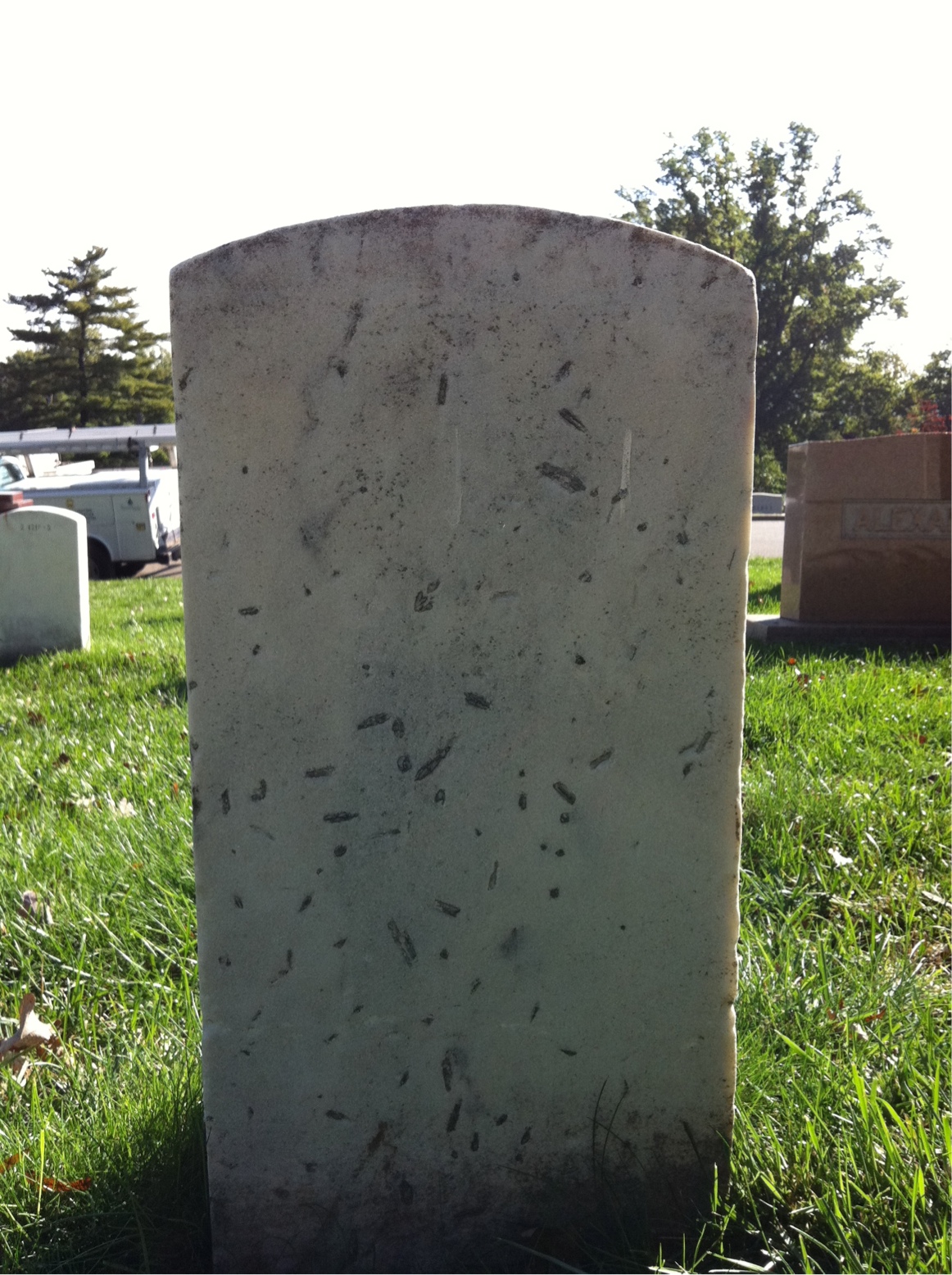 Back of headstone — Hosea Babin