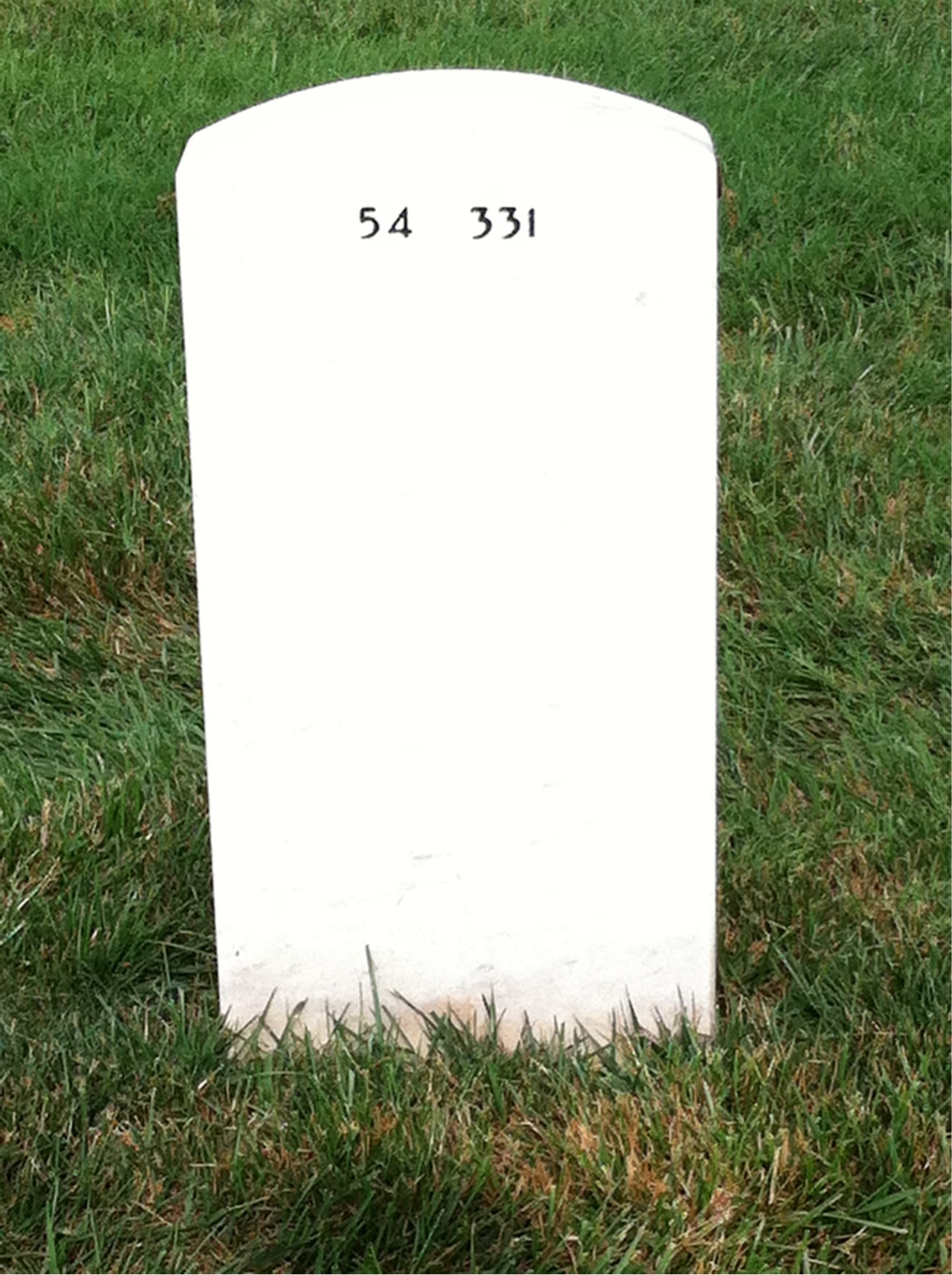 Back of headstone — Walter Overend