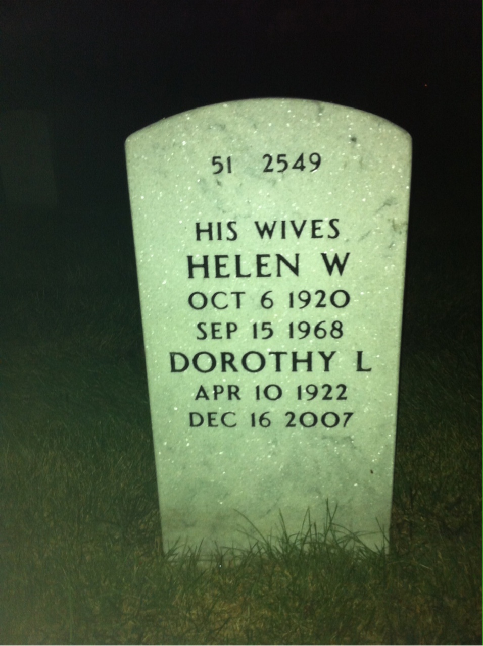 Back of headstone — Allen Gilbert