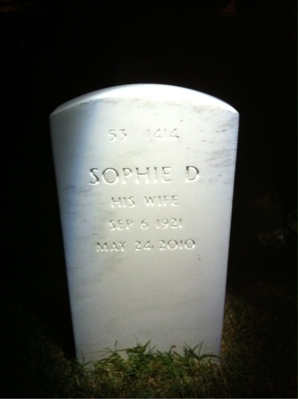 Back of headstone — George Malinick