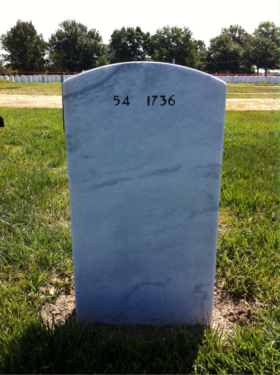 Back of headstone — John Bausback