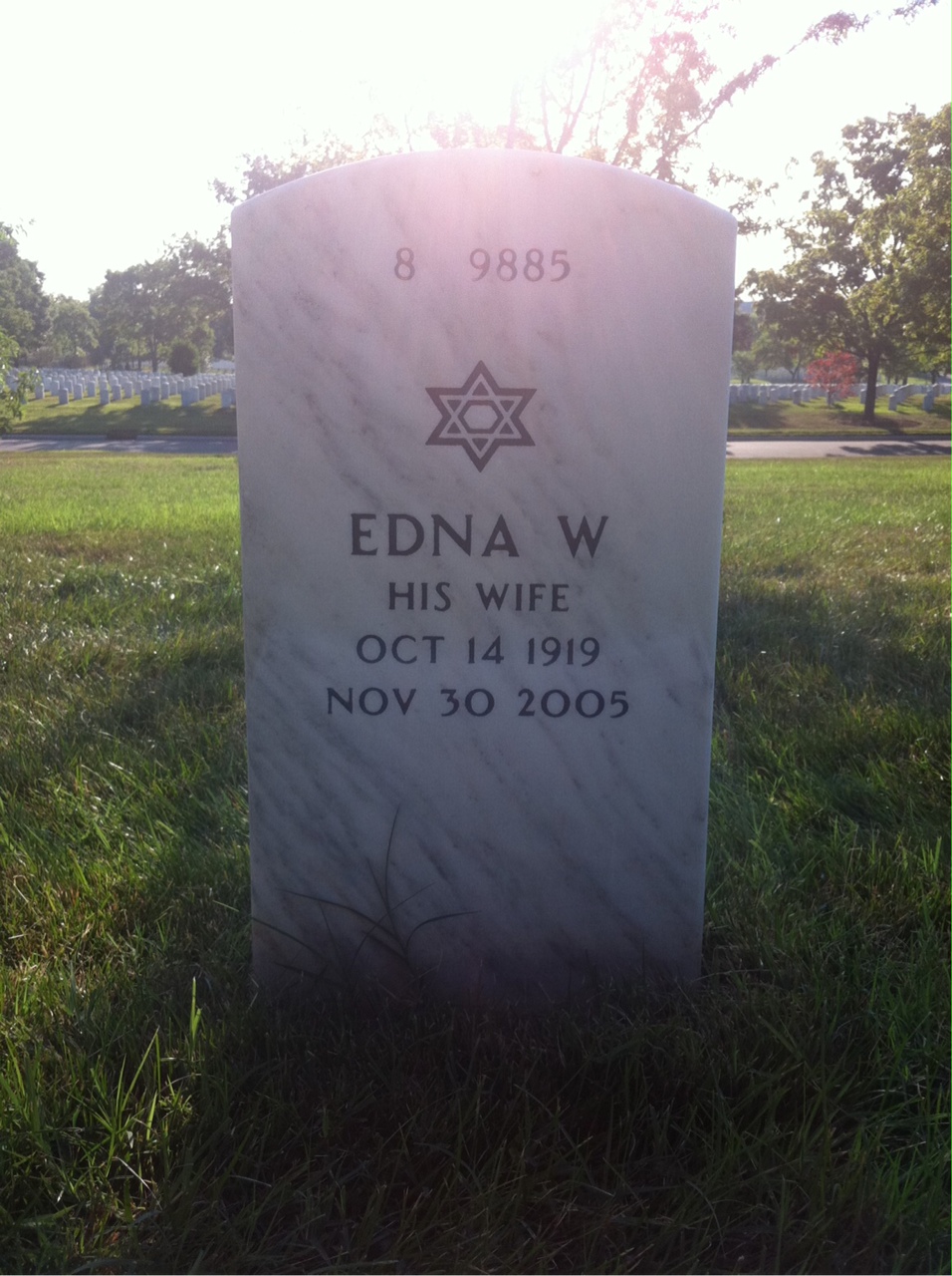Back of headstone — Jay Land