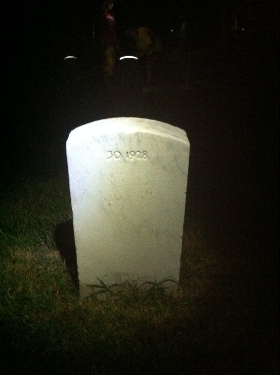 Back of headstone — Levi Murray