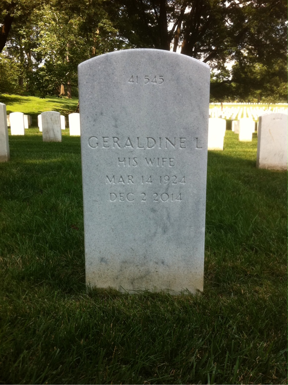 Back of headstone — Verne Allison
