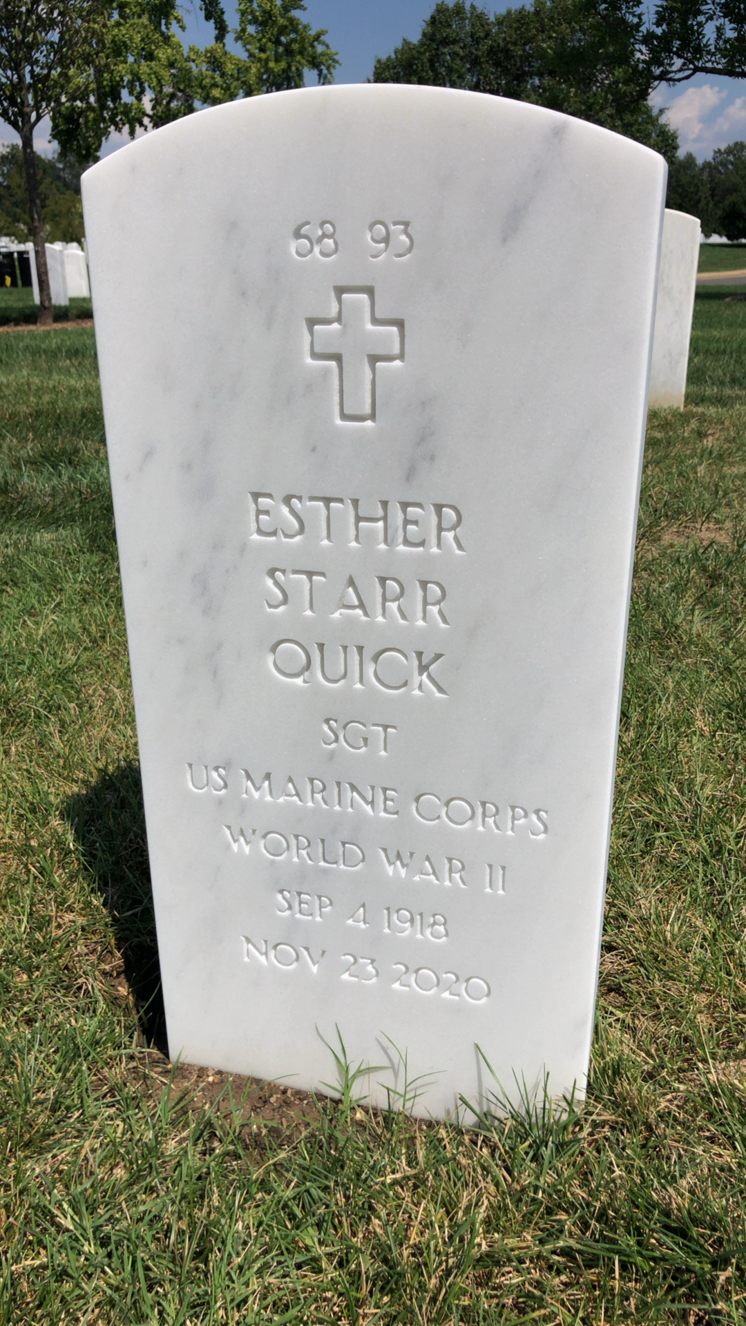 Back of headstone — Thomas Quick