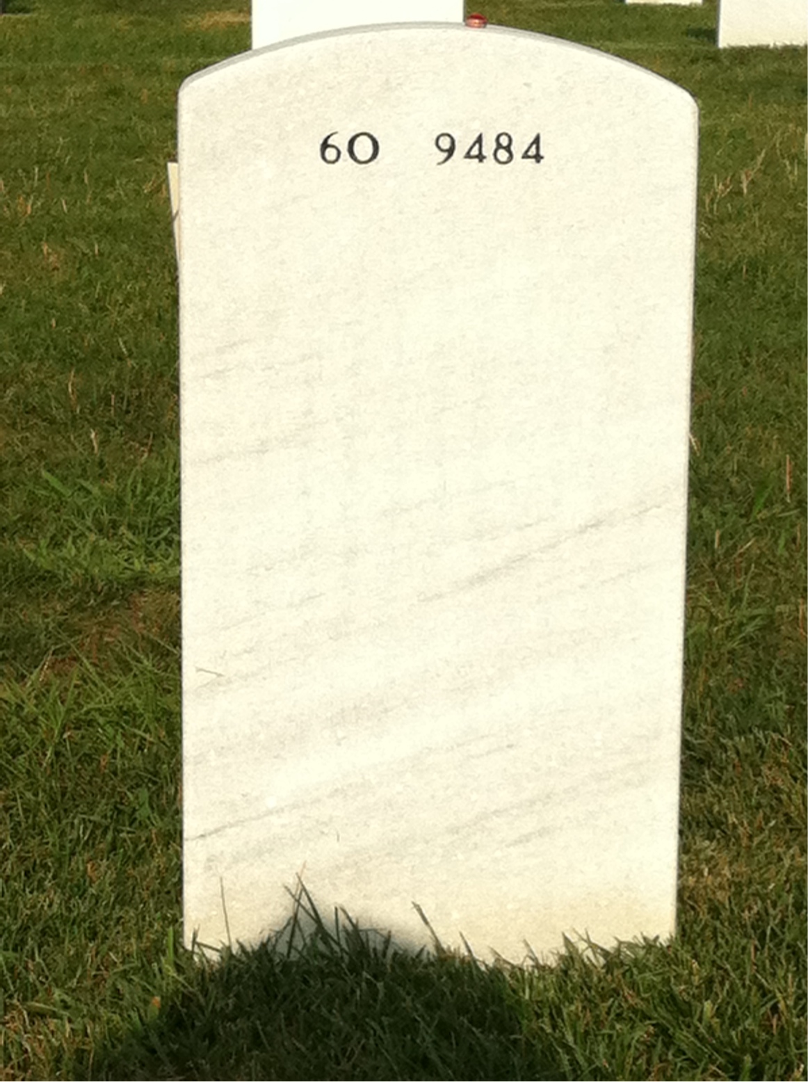 Back of headstone — James Arabie