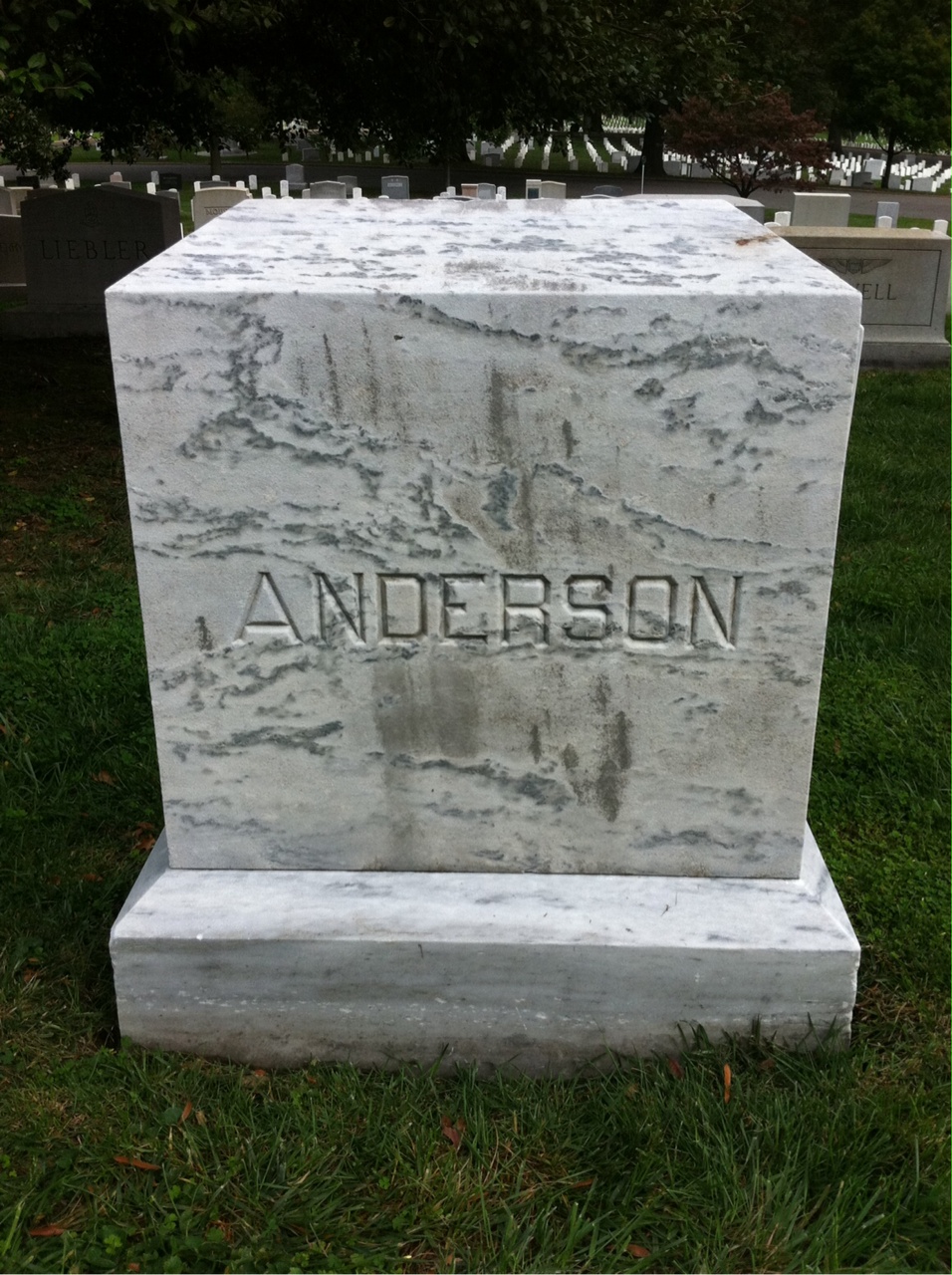 Back of headstone — Alexander Anderson